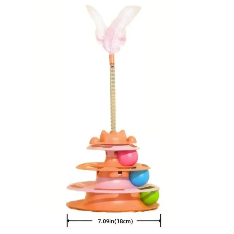 Interactive Toy ,Tower Kitten Turntable, Track Roller Balls