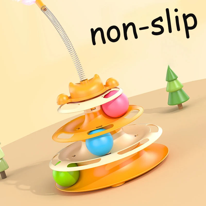 Interactive Toy ,Tower Kitten Turntable, Track Roller Balls