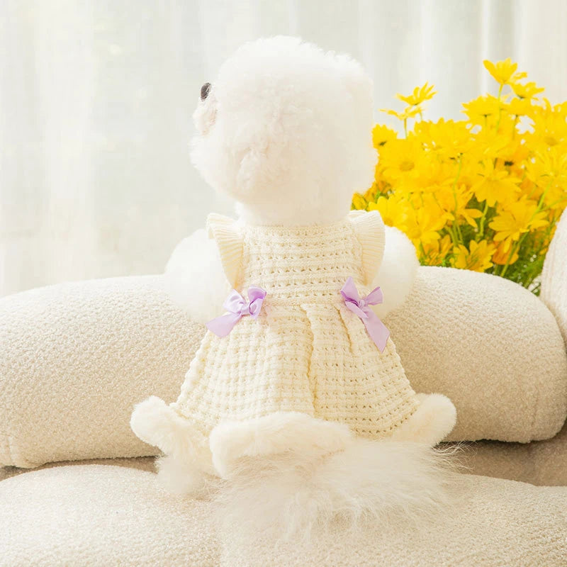 Hollow Knitting Pet warm Dress
