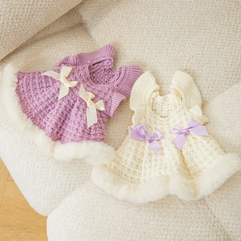 Hollow Knitting Pet warm Dress
